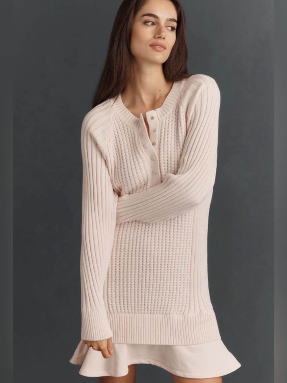 NWT Daily Practice Twofer Waffle-Knit Mini Dress Size Med